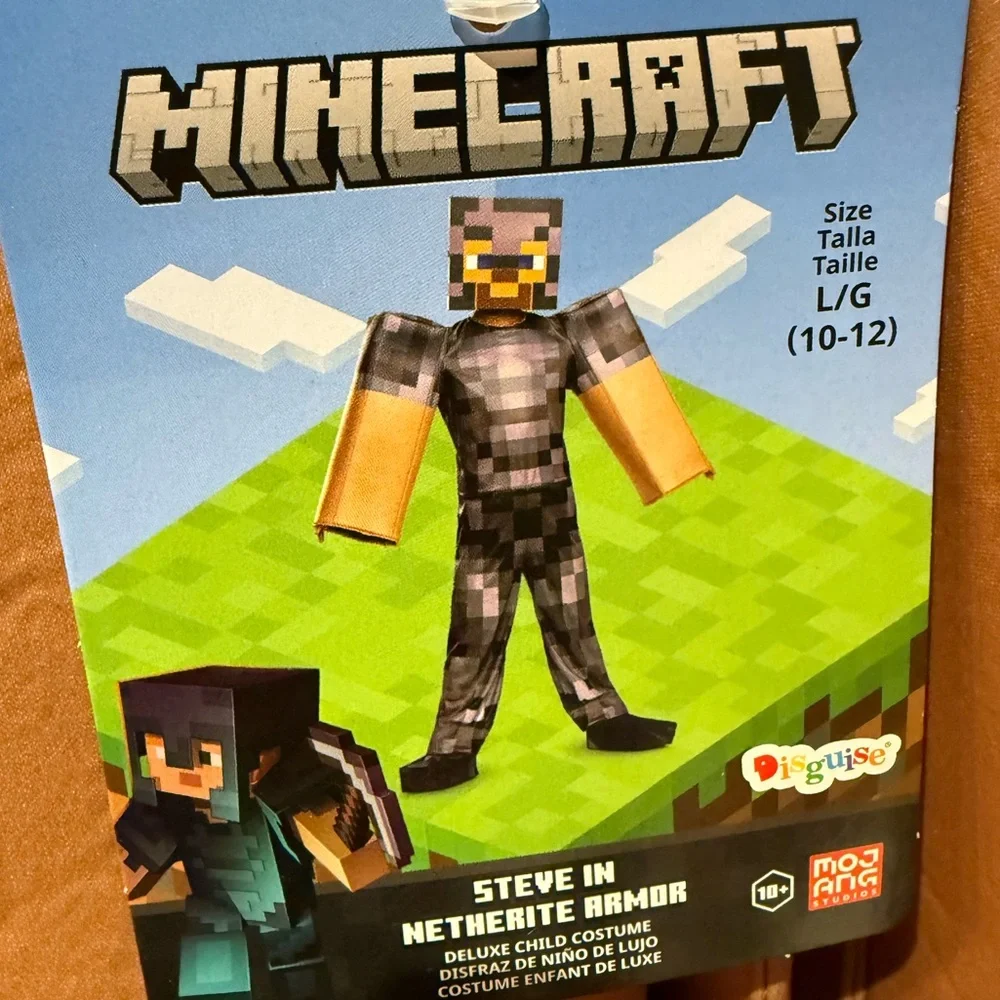 Minecraft Steve Netherite Armor Child Deluxe Costume Large (10-12) by Disguise